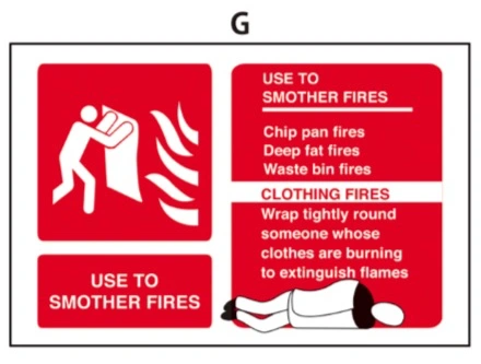 620020 - G-Luminescentr Sign - Fire Blanket Fire Blanket Sign, Exit sign, Safety Sign, glow in the dark