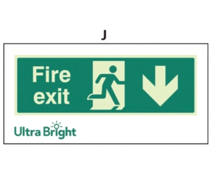 620048 - J-Rigid Plastic Sign - B Exit Ahead Exit sign, Safety Sign, glow in the dark